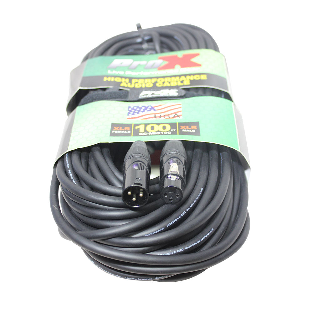 ProX XC-MIC100 100 Ft. Balanced XLR-F to XLR-M High Performance Microphone Cable