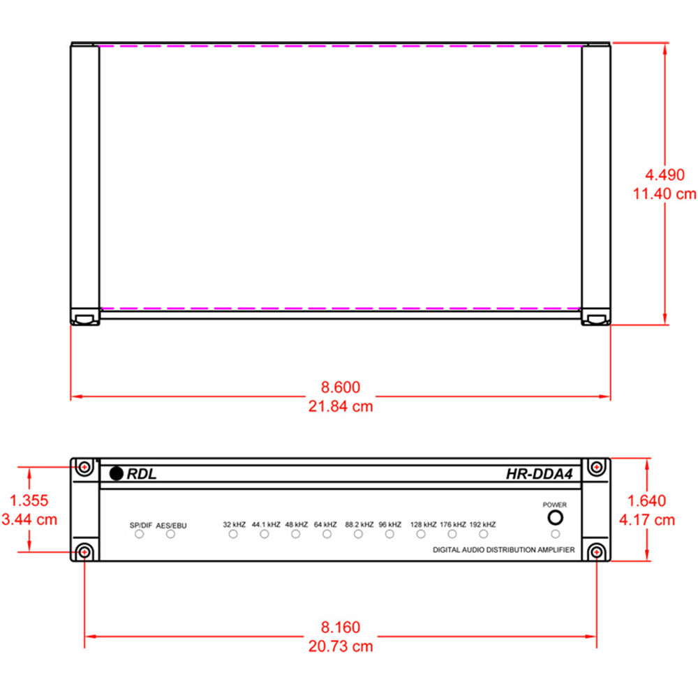 RDL HR-DDA4 Digital Audio Distributor - AES/EBU and S/PDIF