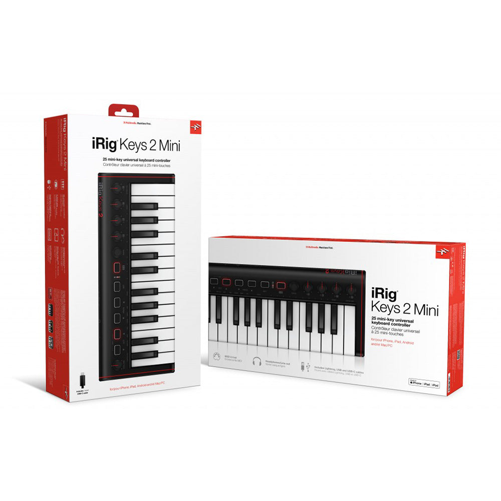 IK Multimedia iRig Keys 2 - Compact 25-Key USB MIDI Controller