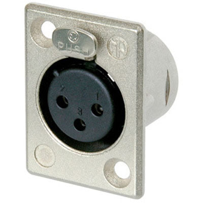 Neutrik NC3FP-1 P Series 3 Pin Female Panel Mount Receptacle