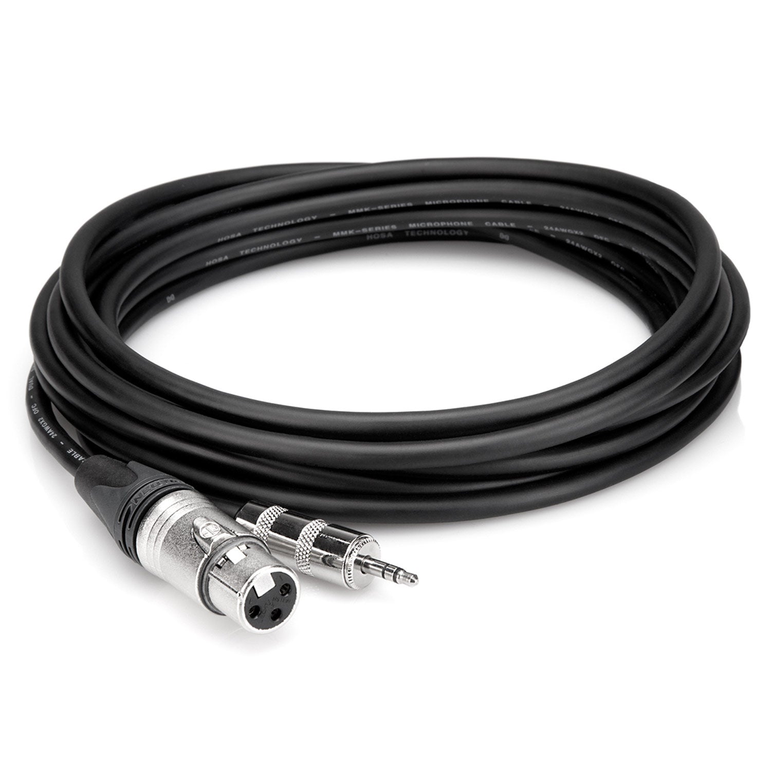 Hosa MXM-015 Camcorder Microphone Cable, Neutrik XLR3F to Hosa 3.5 mm TRS, 15 feet