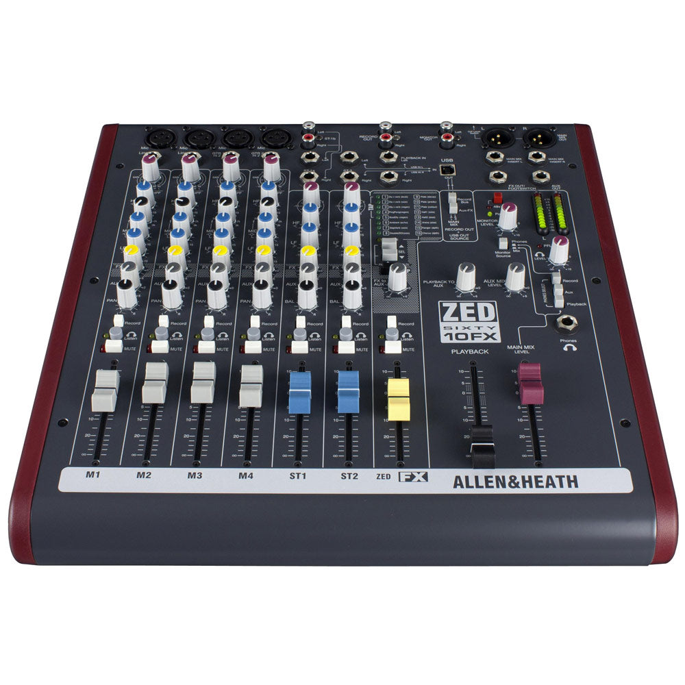 Allen and Heath ZED-60-10FX Compact Live/Recording Mixer (with USB and FX)