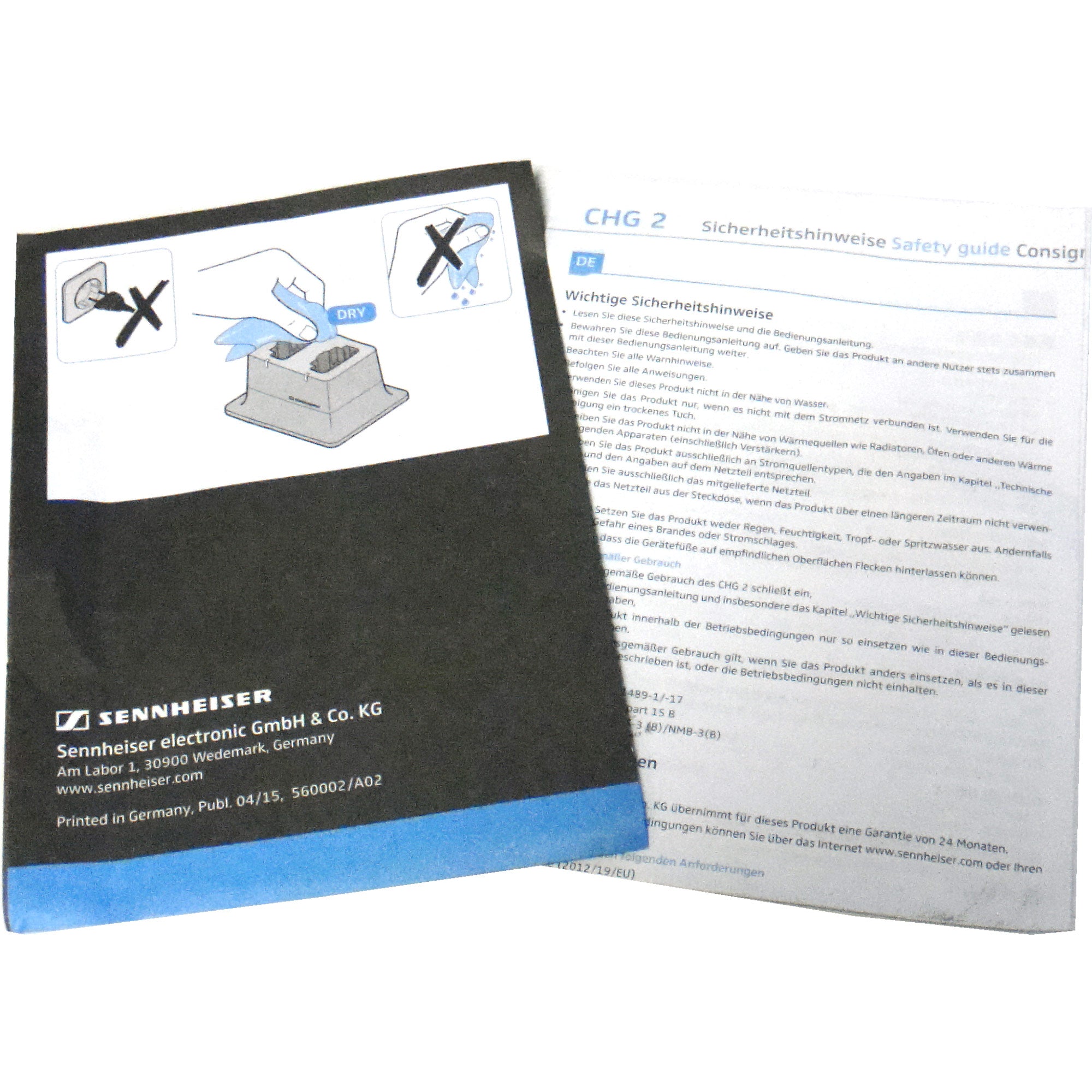 Sennheiser CHG 2 - 2-Bay Tabletop Charger for D1, AVX, or SpeechLine DW Transmitters - B-Stock