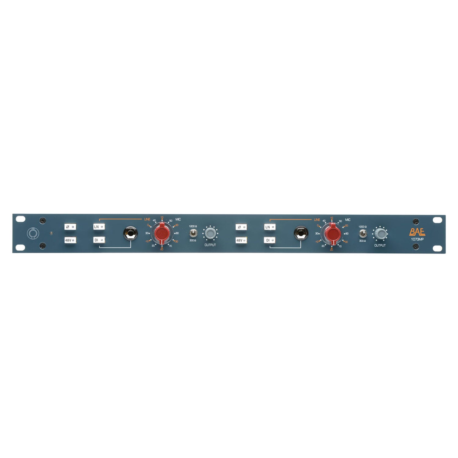 BAE Dual 1073MP Rackmount 2 Channel Mic Preamp and DI (With PSU)