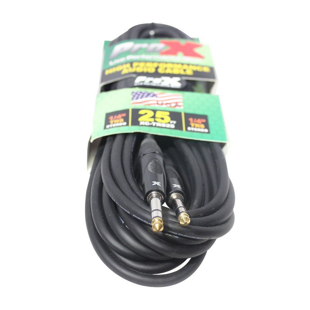 ProX XC-TRS25 25 Ft. Balanced 1/4" TRS-M to TRS-M High Performance Audio Cable