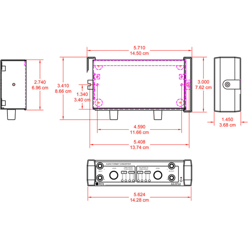 RDL EZ-AFC2 Audio Format Converter - Stereo Balanced to Unbalanced
