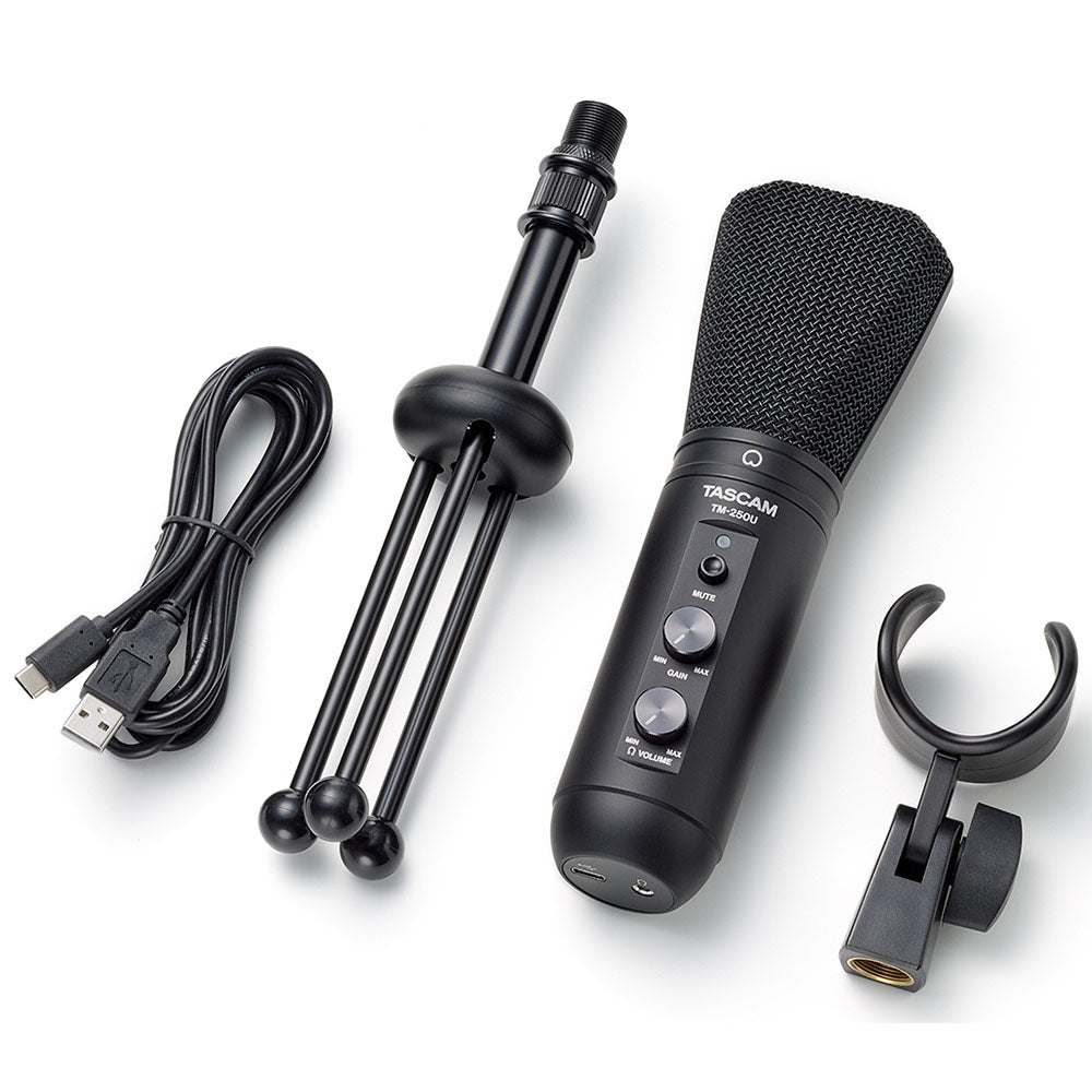 Tascam TM-250U - USB Condenser Microphone for Recording Podcasting or Conferencing