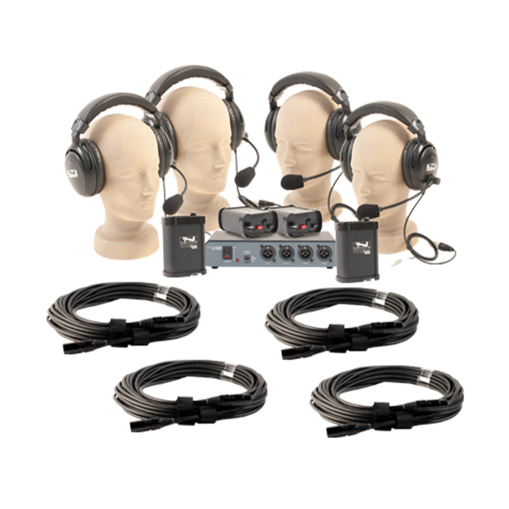 Anchor Audio COM-40FC/C - Four-User Wired Intercom Package (with 50-Foot Cables)