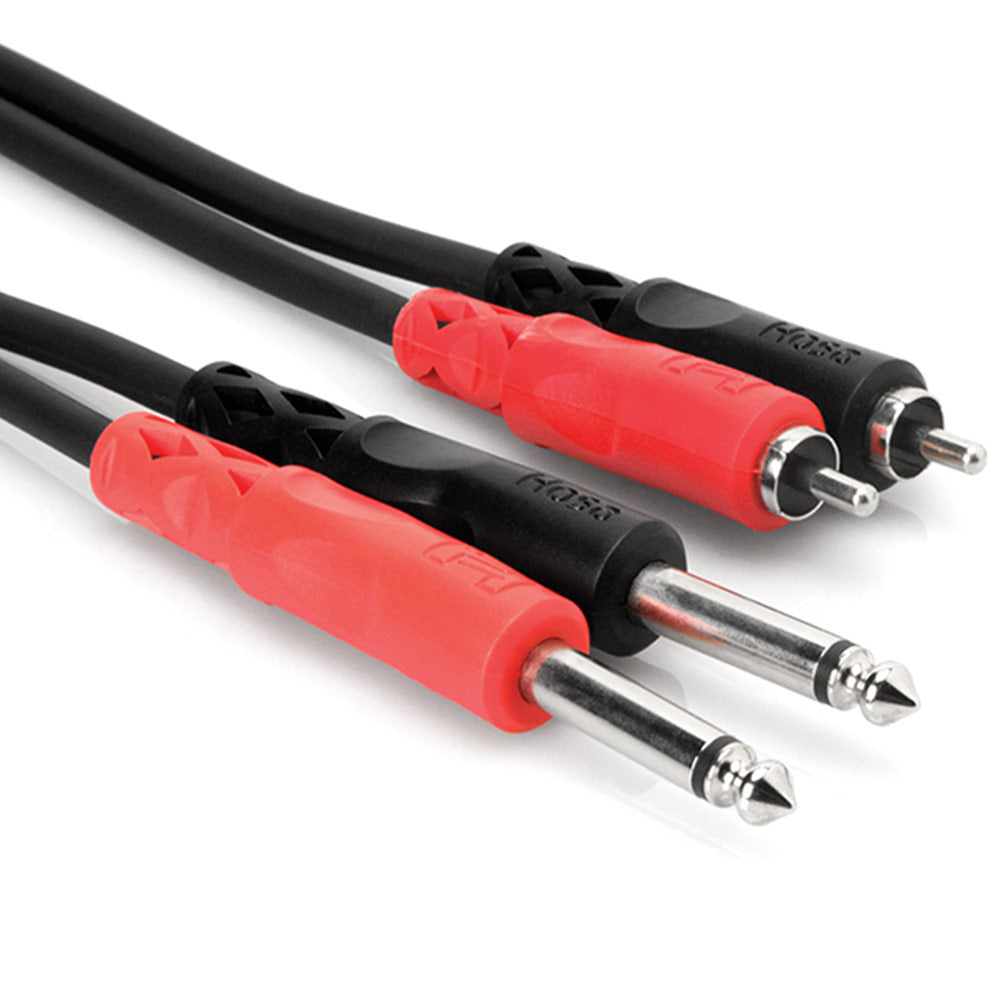 Hosa CPR-206 Dual 1/4 inch TS to Dual RCA Stereo Interconnect Cable, 19.6 feet