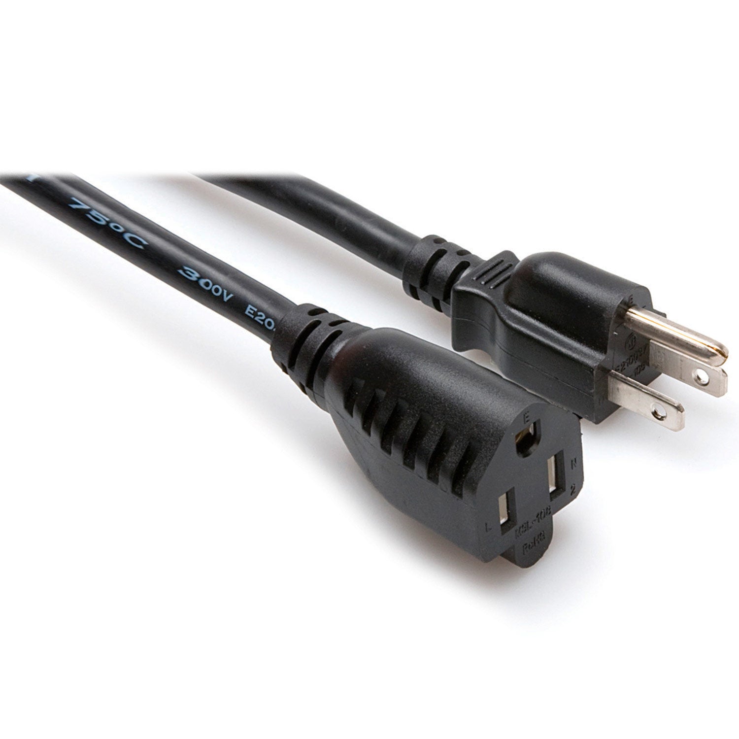 Hosa PWX-403 Power Extension Cord, NEMA 5-15R to NEMA 5-15P, 3 feet