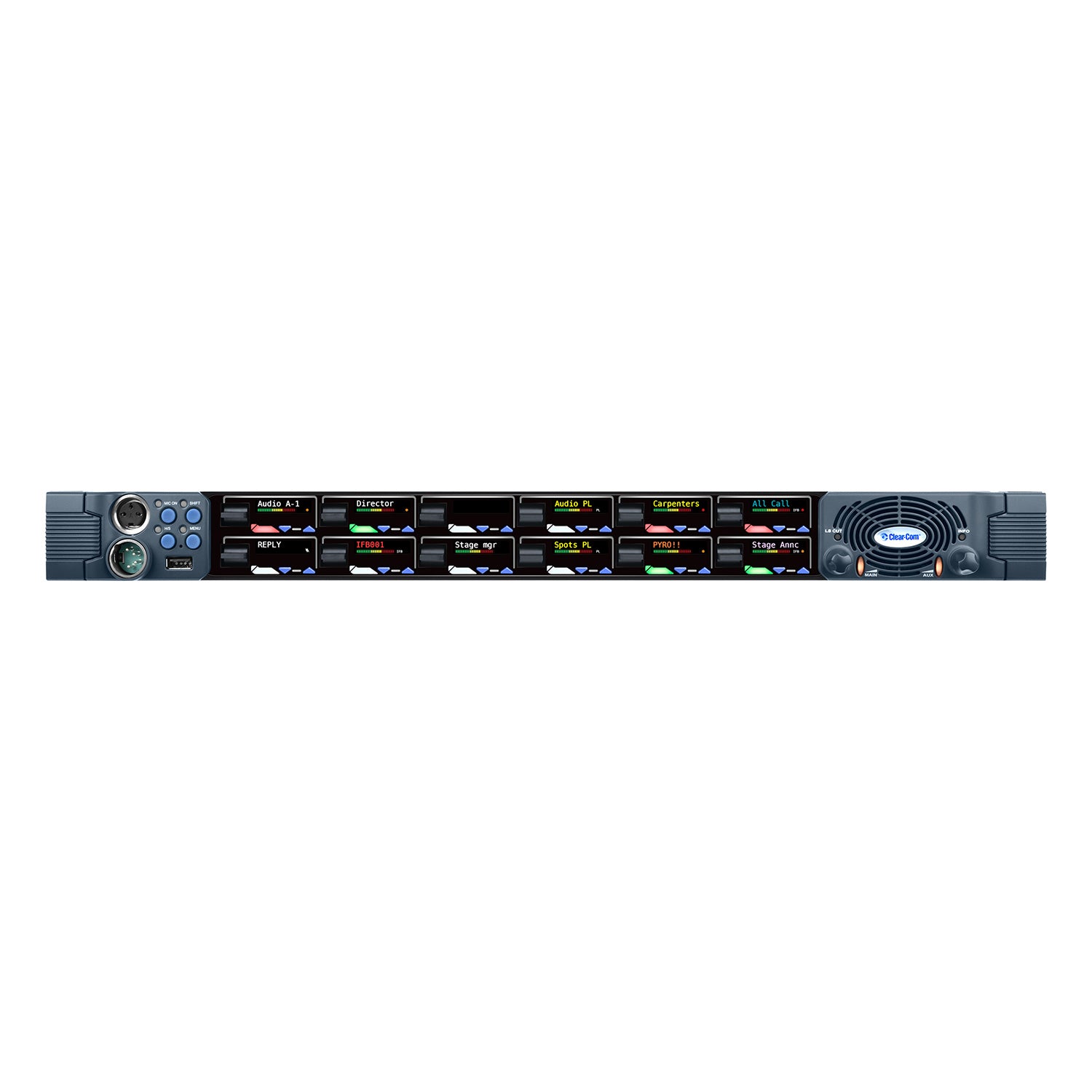 Clear-Com VI-TPNLB-12L-X7B - 12-Lever IrisX Key Panel for Trilogy Mercury (XLR7M)