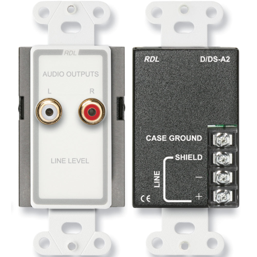RDL D-A2 Line Output Assembly - RCA jacks, Terminal block - Custom Engraving Option