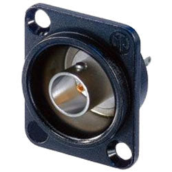 Neutrik NBB75DSIB Isolated BNC Chassis Connector in D-Shape Housing - Black