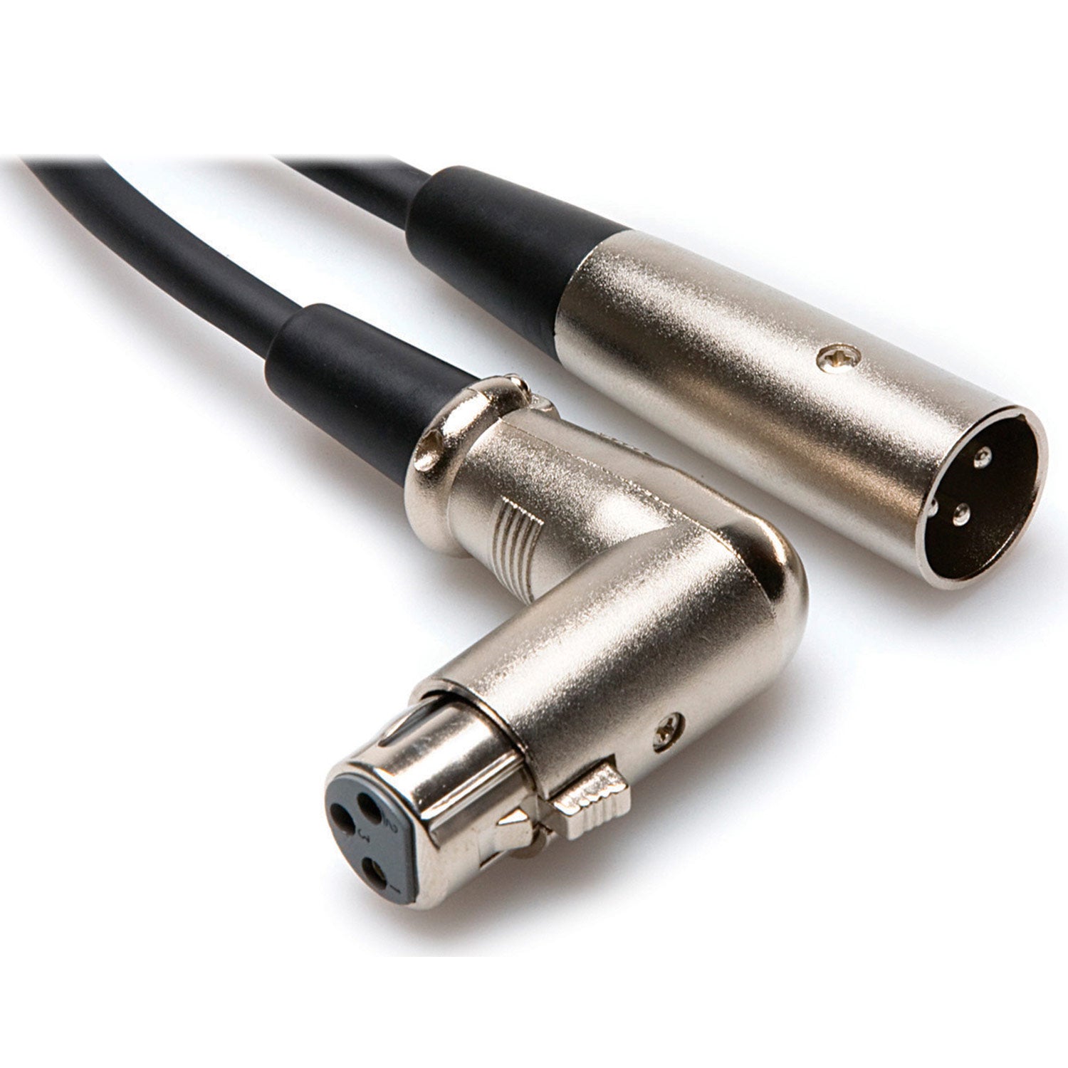 Hosa XFF-115 3-Pin XLR Male to Right-Angle XLR Female Balanced Interconnect Cable - 15 Feet