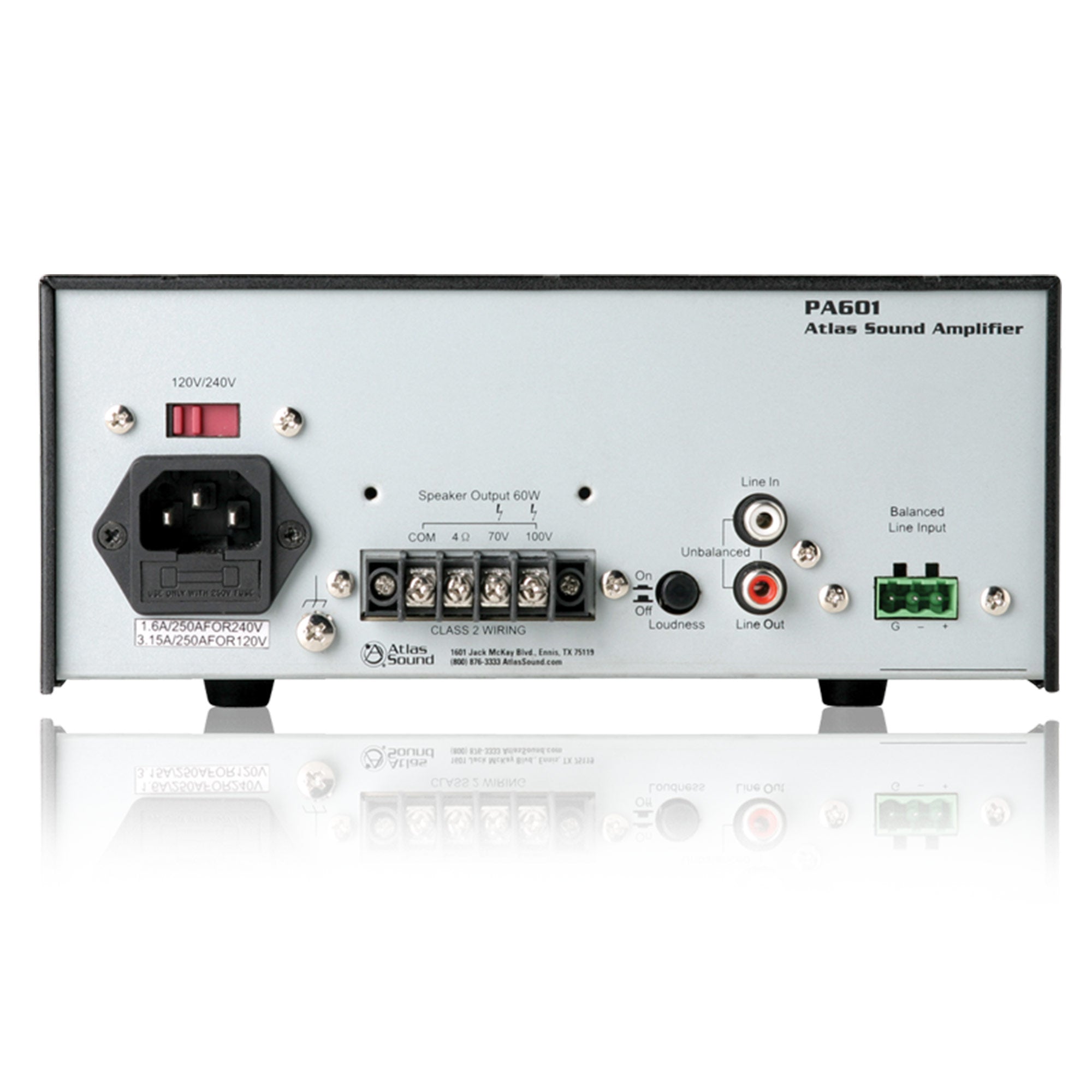 AtlasIED PA601 - 2-Input 60-Watt Single Channel Install Amplifier
