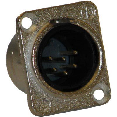 Neutrik NC6MSD-L-1 DL1 Series 6-Pin Male XLR Receptacle Jack - Silver