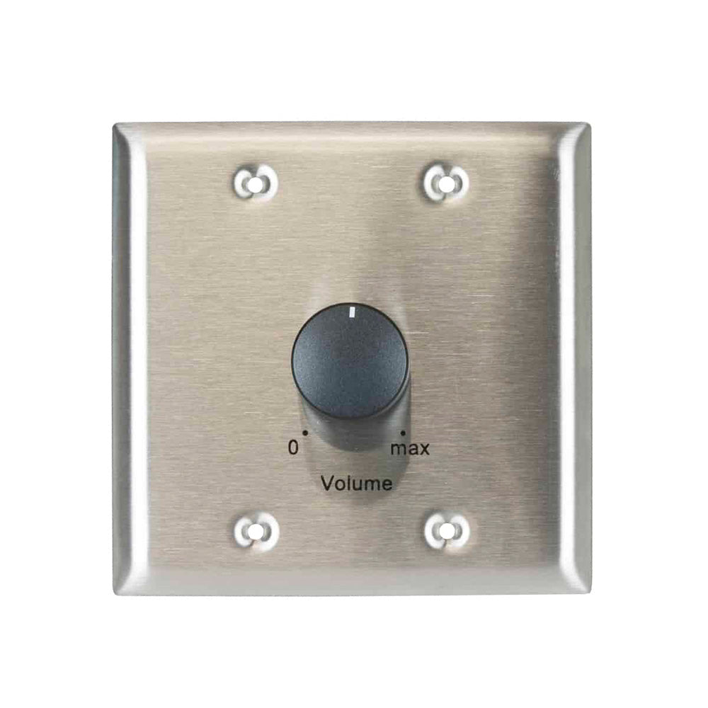 Lowell 200LVC - 200-Watt Attenuator on Two-Gang Wall Plate (Stainless)