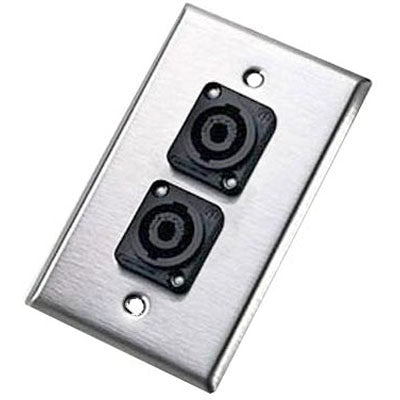 Neutrik 204L Single Wallplate with Dual Female Speakon Connectors