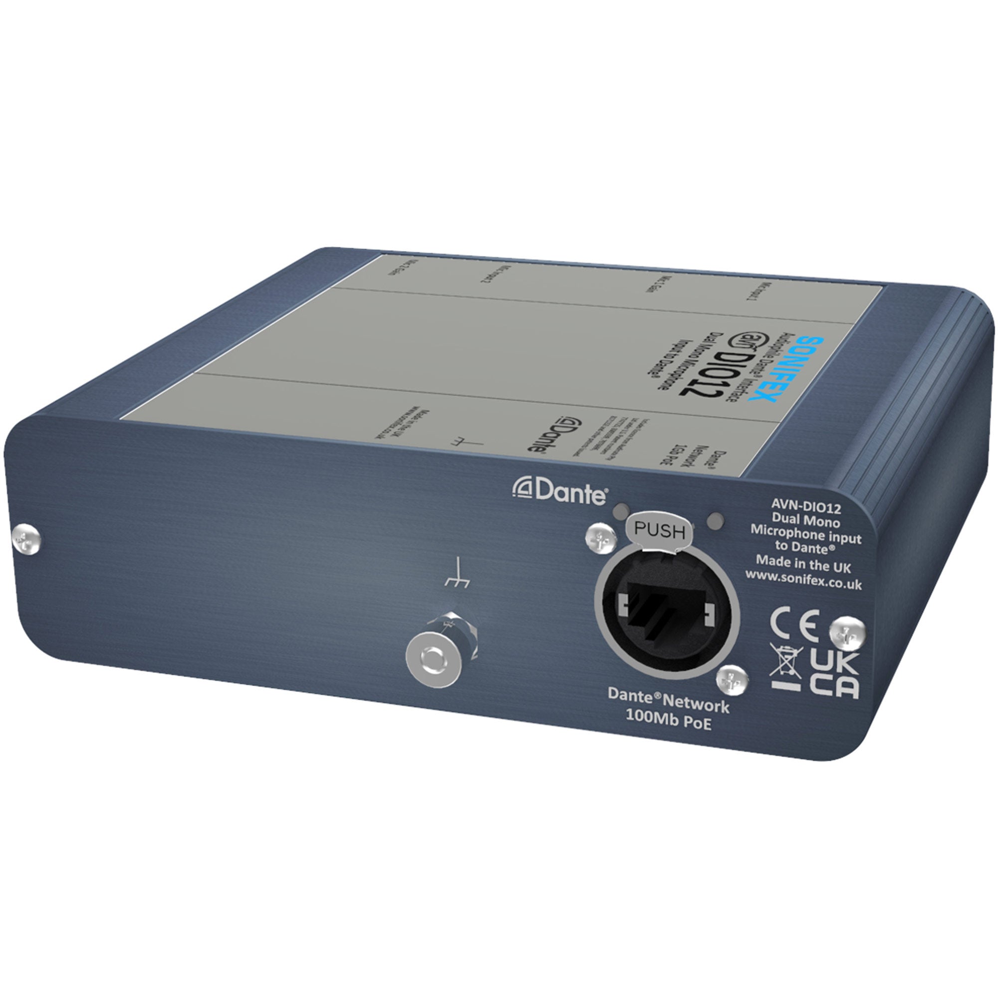 Sonifex AVN-DIO12 - Dual Microphone Input to Dante Interface with Mic Gain Converter