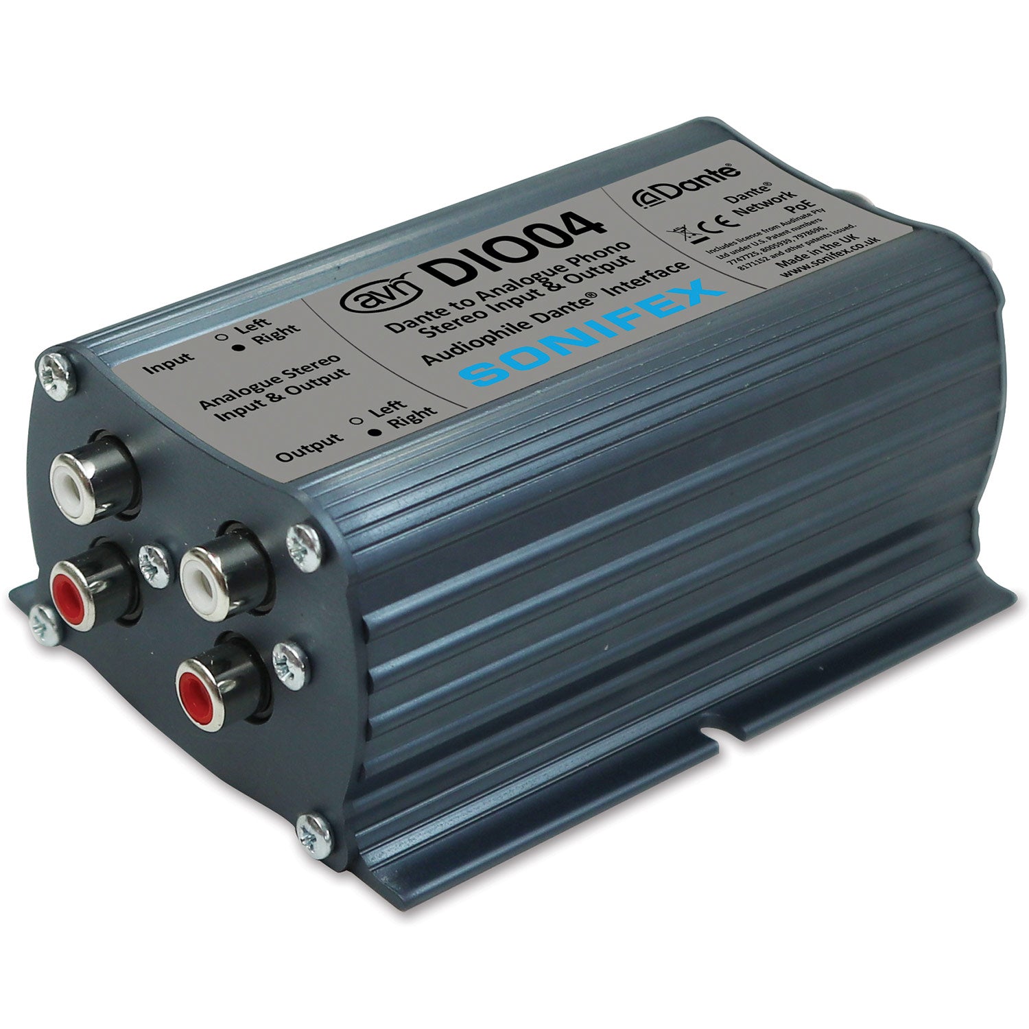 Sonifex AVN-DIO04 Dante to Analogue Phono Stereo Input / Output
