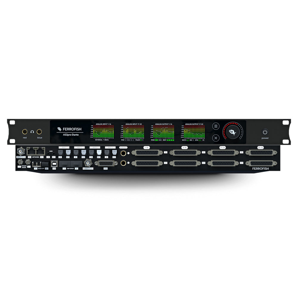 Ferrofish A32Pro Dante - 386-Channel Analog / Multimode MADI / ADAT to Dante Interface