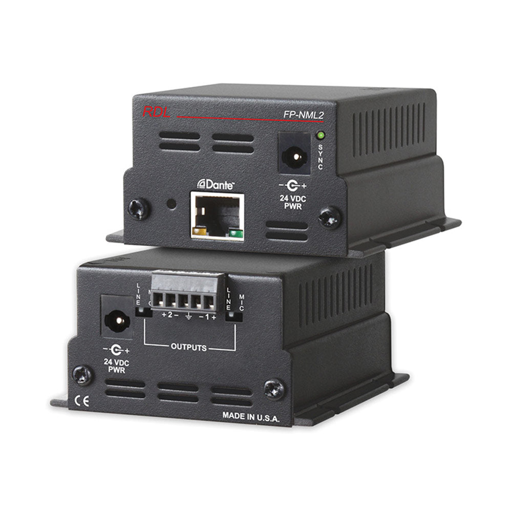 RDL FP-NML2 Dante Network to Mic/Line Interface