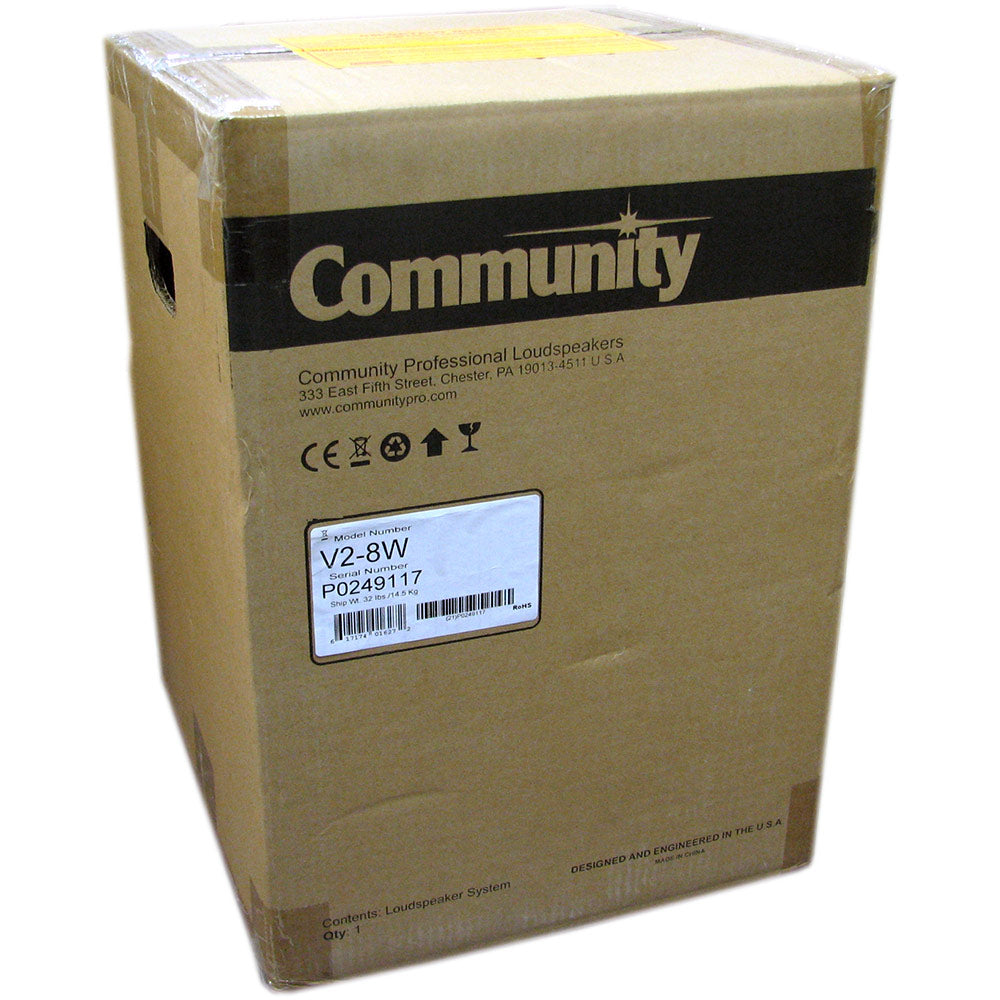 Community V2-8W Two-Way Full-Range Compact Loudspeaker System - White