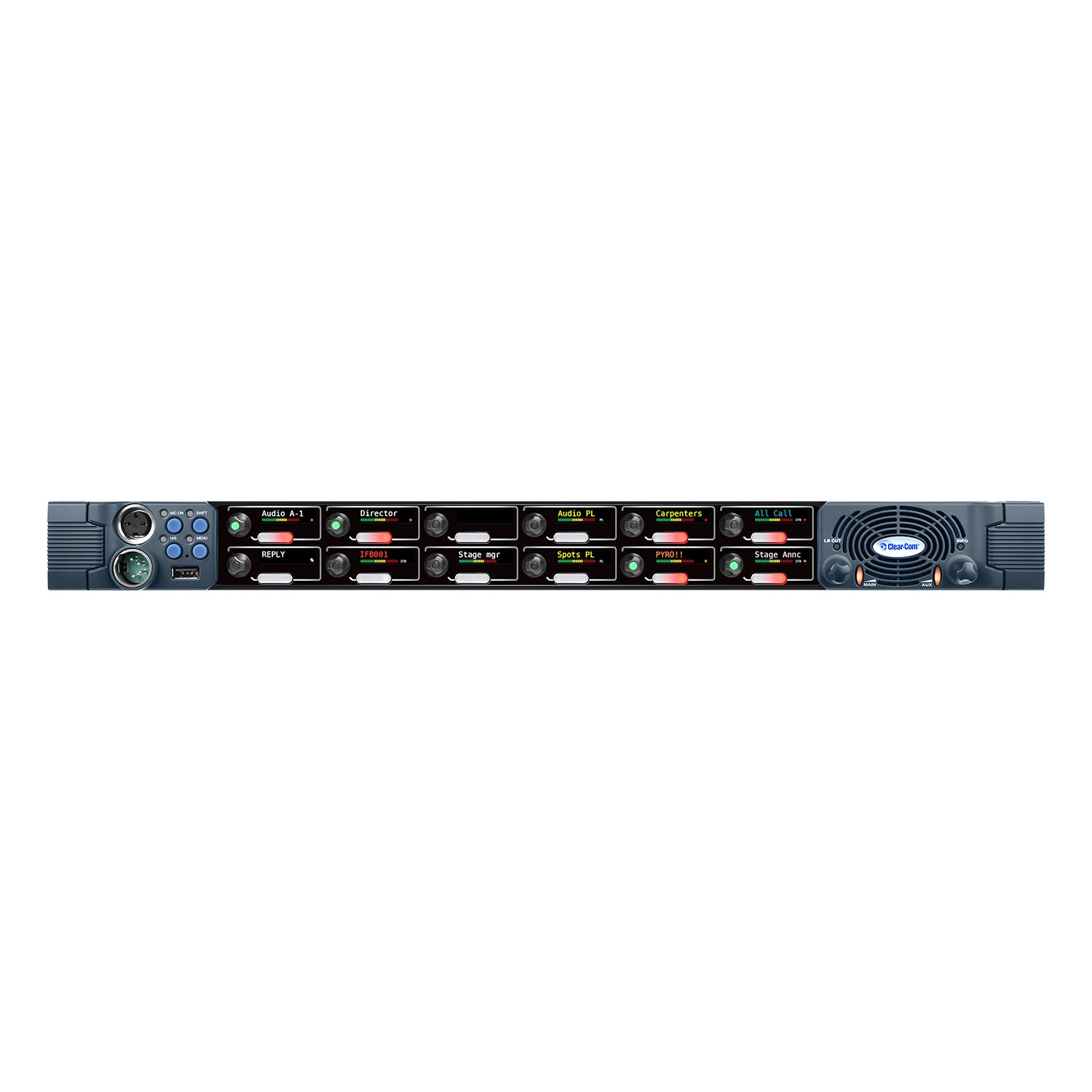 Clear-Com VI-PNLB-12R-X4 - 12-Rotary Control IrisX Panel for Eclipse HX or Arcadia (XLR4M)