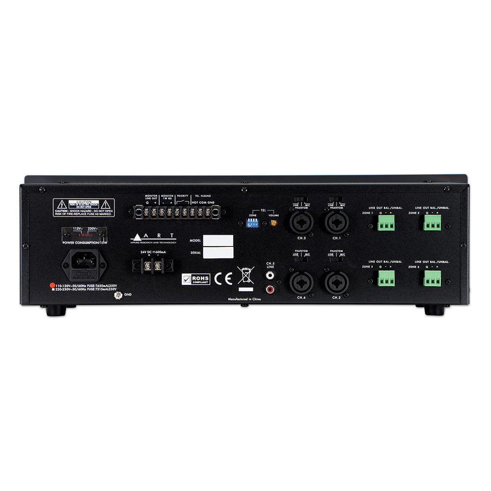 ART MX524 - Five-Channel Four-Zone Mic / Line Mixer