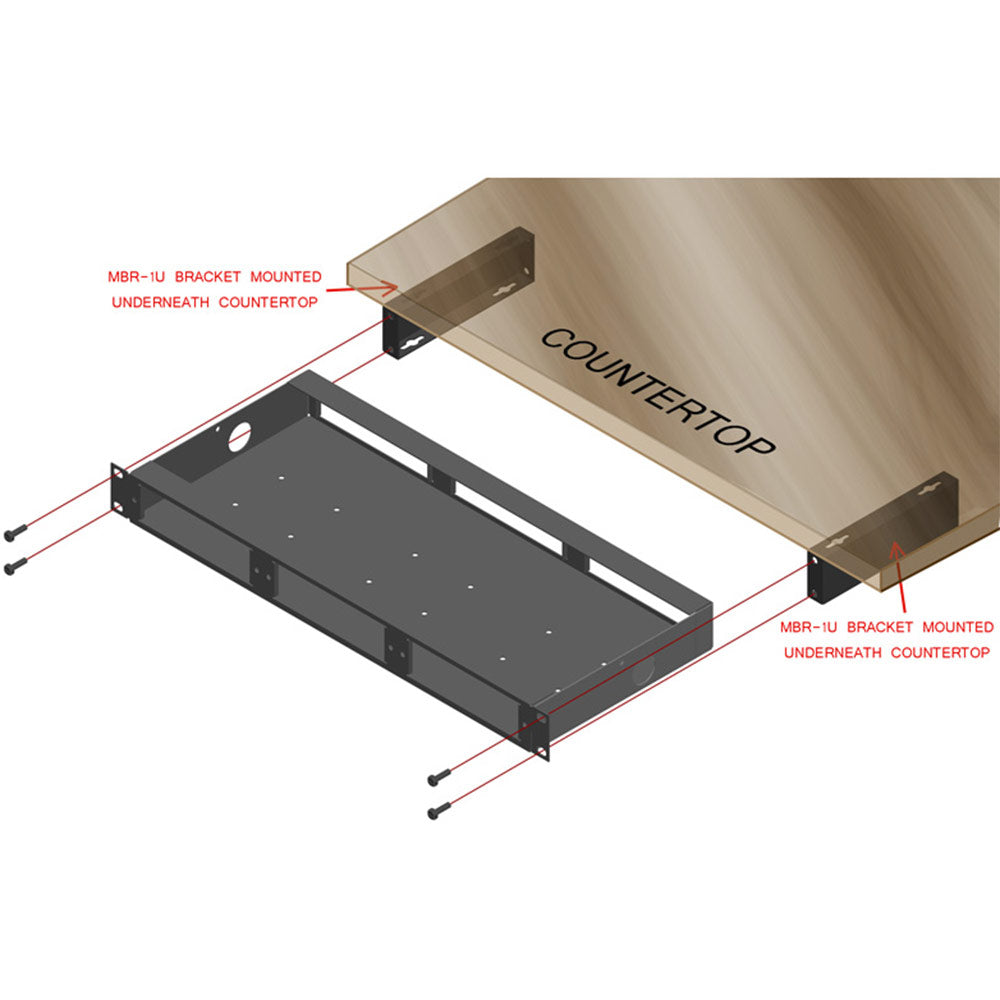 RDL MBR-1U Installation of 1 RU product under a shelf