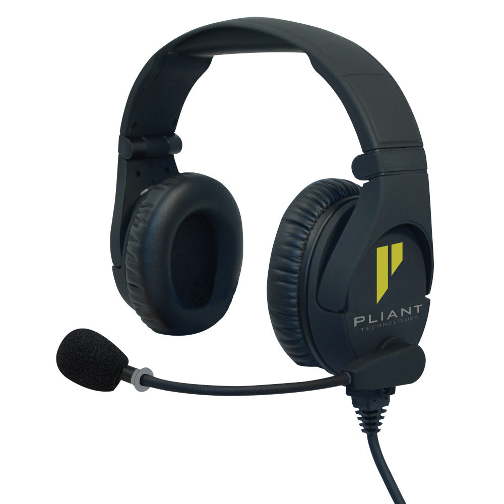 Pliant Technologies PHS-SB210E-DMG SmartBoom Pro Dual-Ear Intercom Headset with Electret Mic (Dual 3.5mm for MicroCom)
