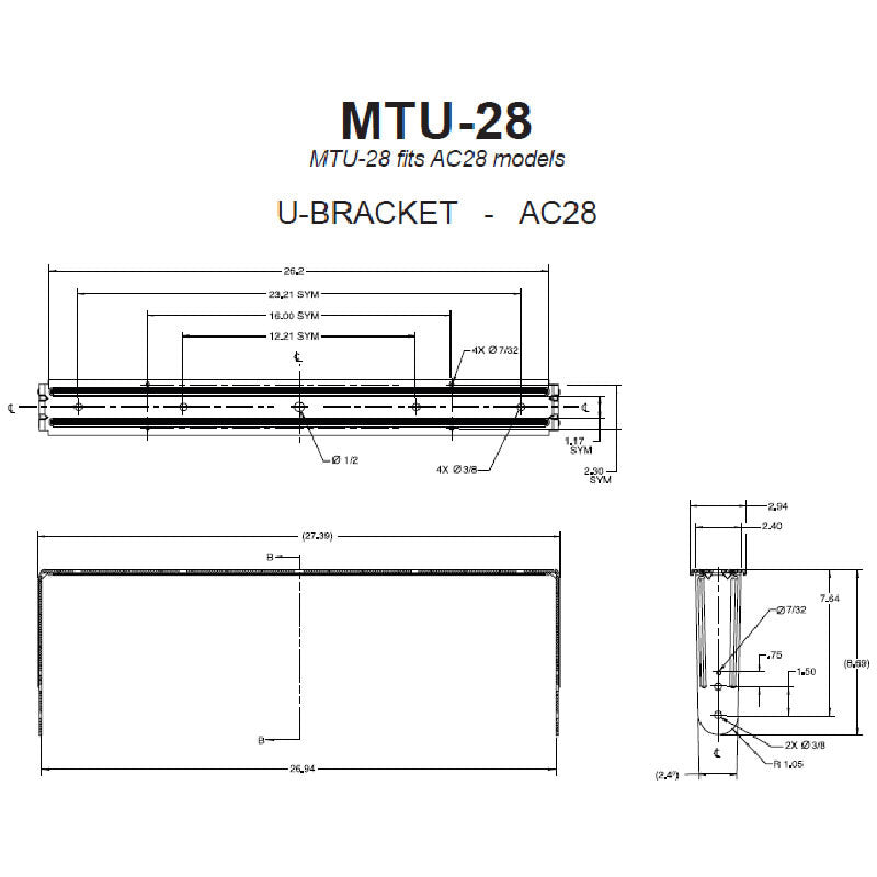 JBL MTU-28-WH U Bracket Mount for AC28 (White)