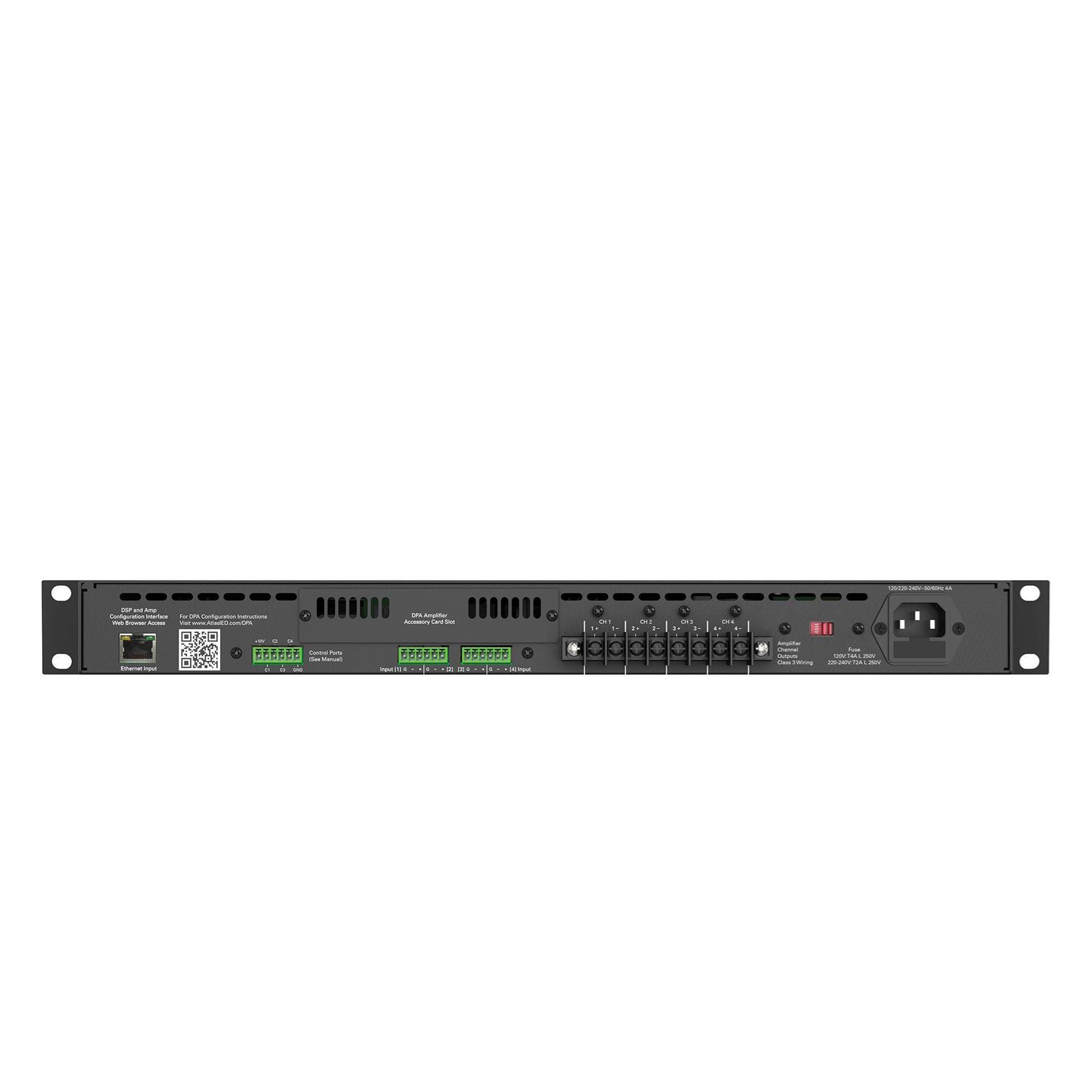 AtlasIED DPA404 - 400-Watt 4-Channel Configurable Network Power Amplifier