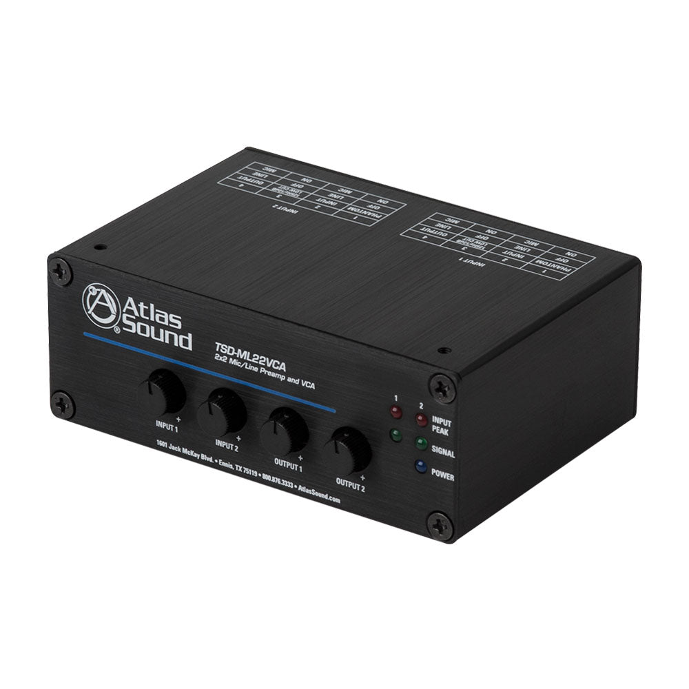 AtlasIED TSD-ML22VCA - 2x2 Mic/Line Preamp and VCA