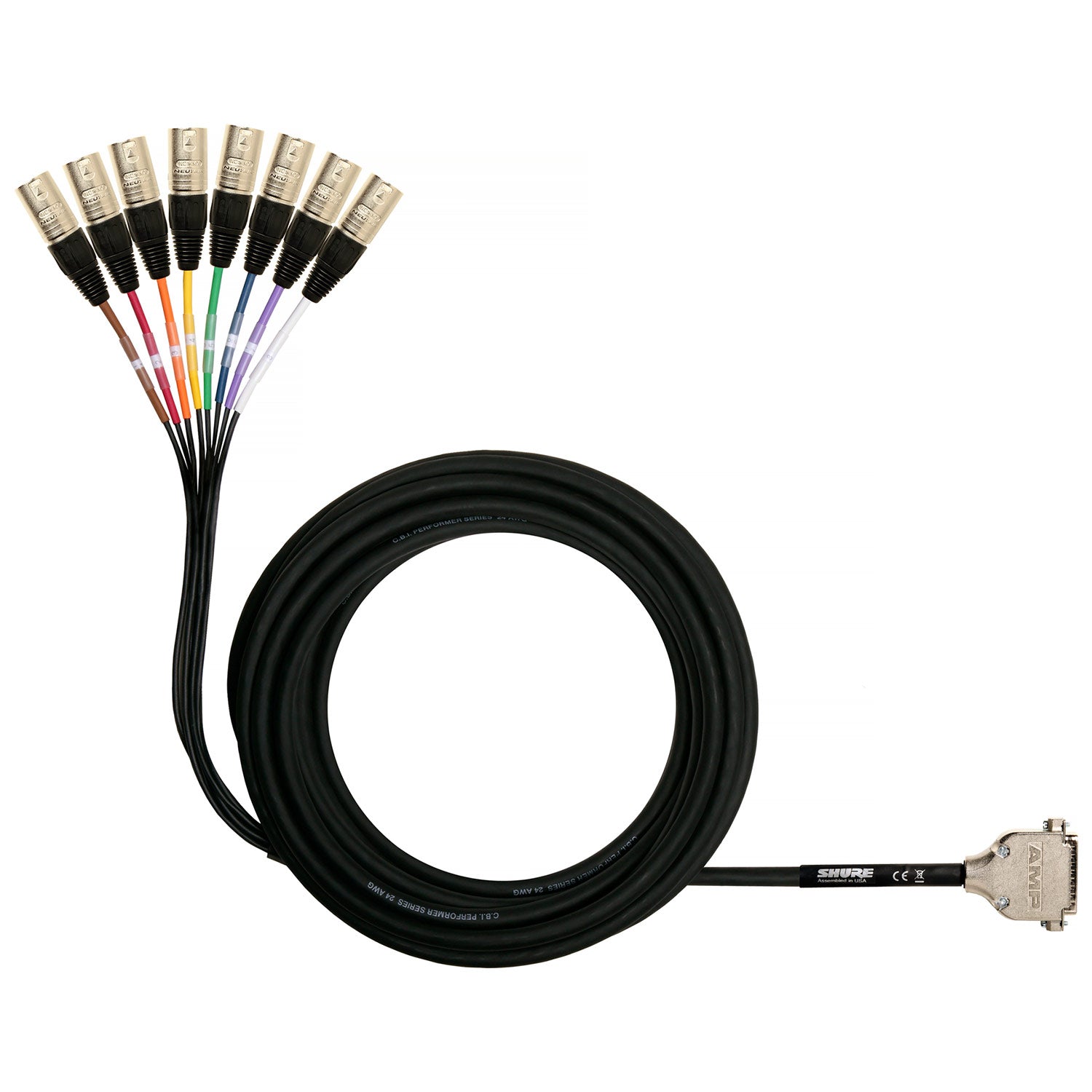 Shure DB25-XLRM 8-Channel Breakout Snake for SCM820 Mixers (25 Foot)