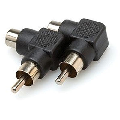 Hosa GRA-259 Right-angle Adaptors, RCA to RCA, 2 pieces