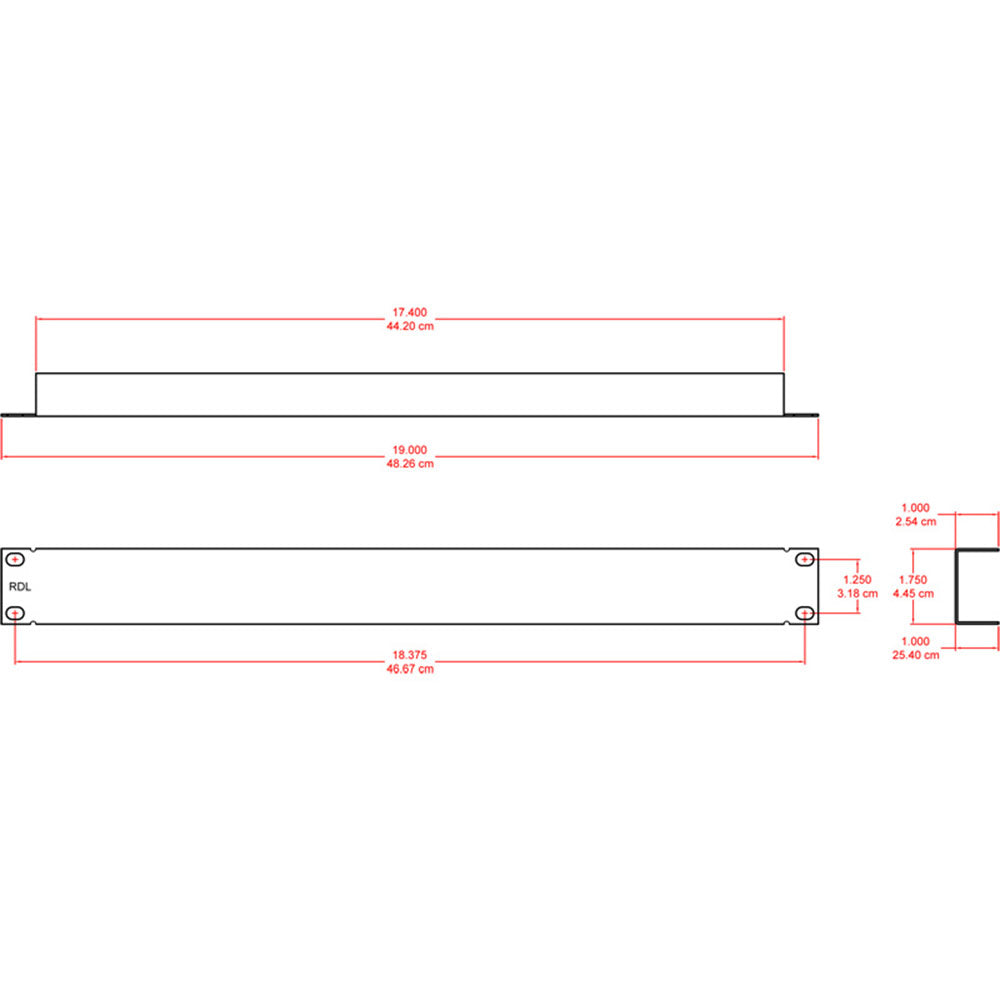 RDL RM-FP1 One Rack Unit Filler Panel - 19 inch rack