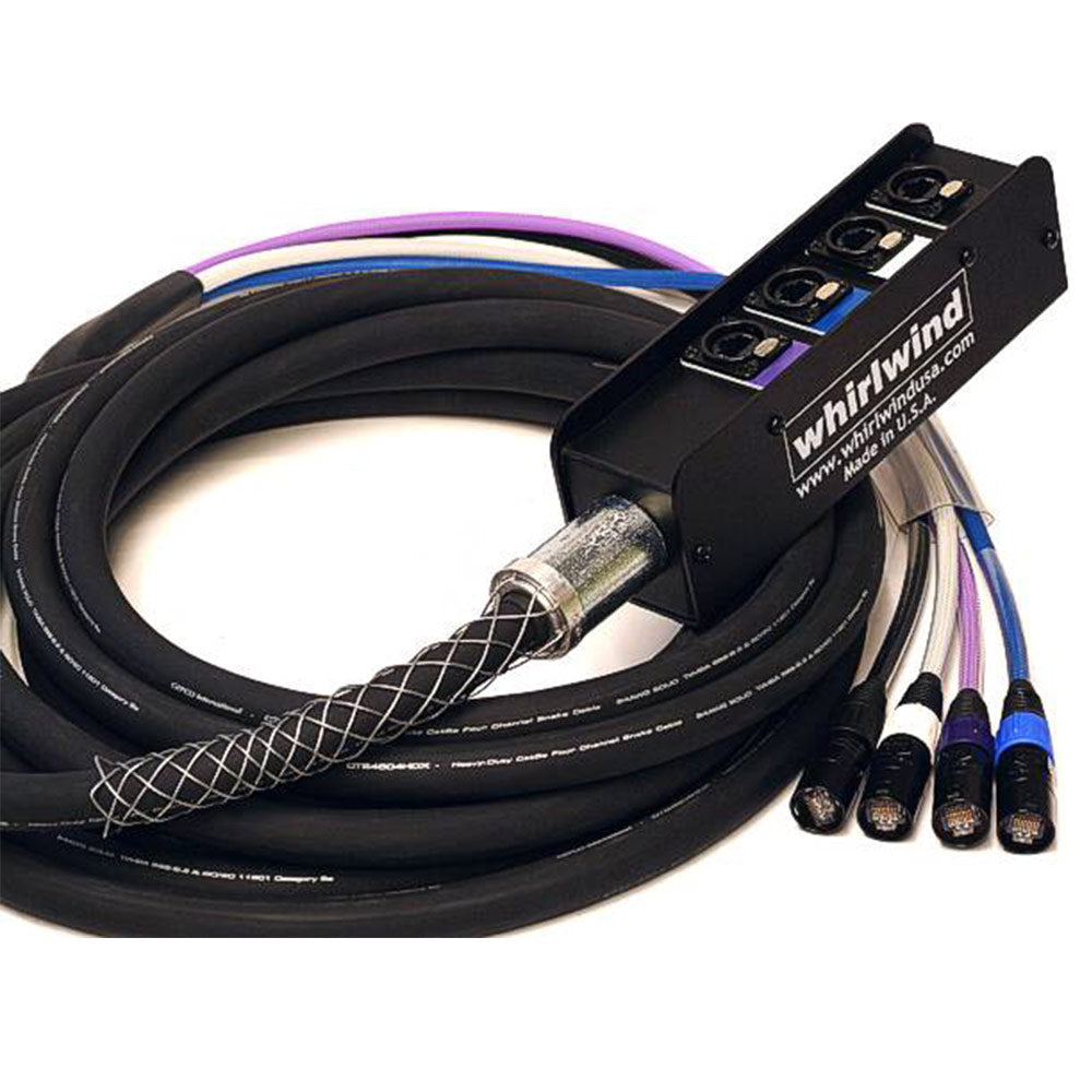 Whirlwind MD-0-4-C5E Four Cable Cat5e Box to Fan Snake (100 Foot)