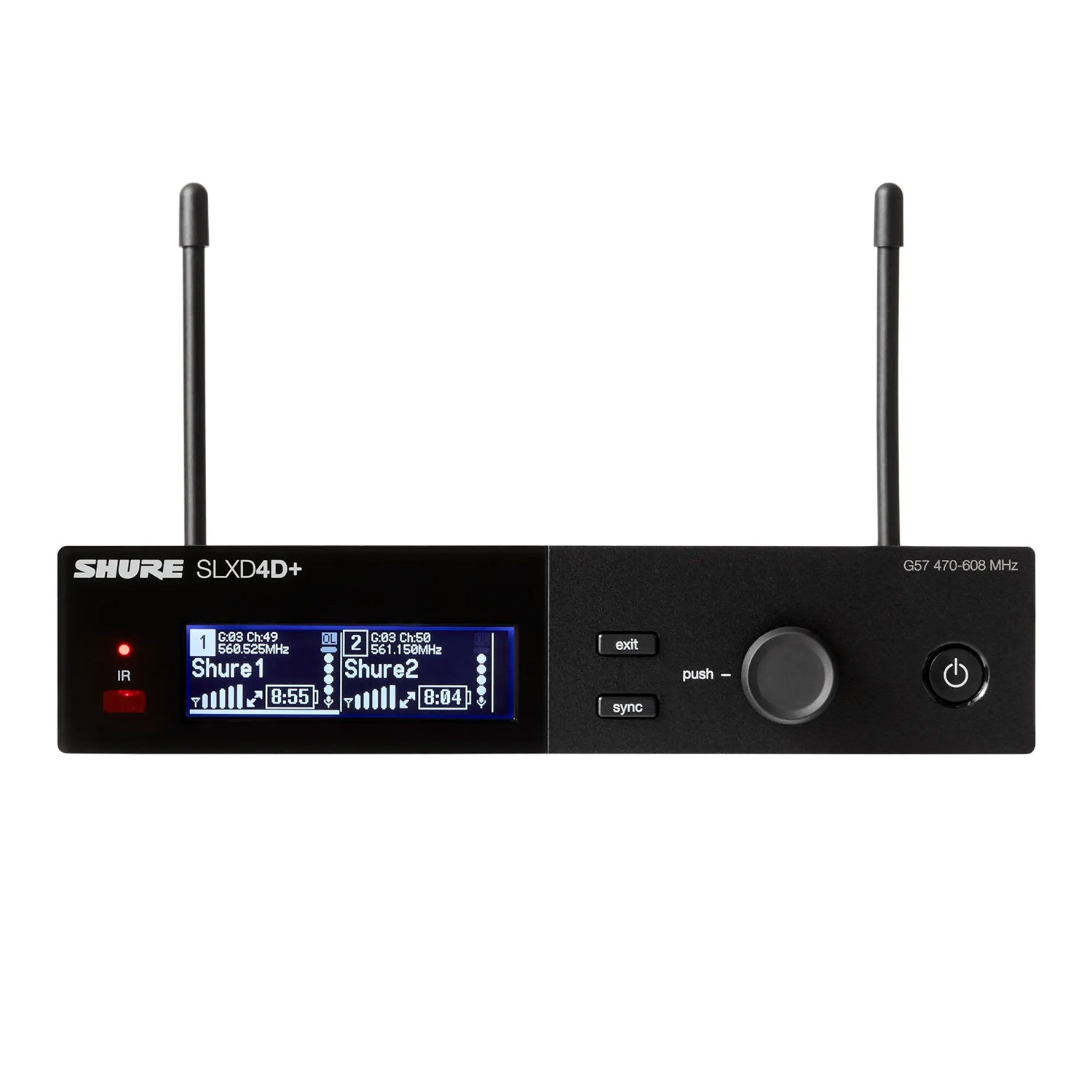 Shure SLXD4D+ - Dual-Channel Wireless Receiver (G57 Band/470-616 MHz)