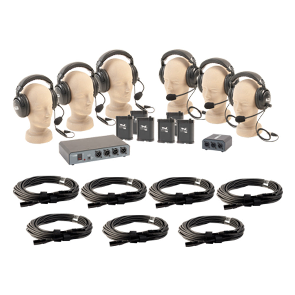 Anchor Audio COM-60FC/C - Six-User Wired Intercom Package (with 50-Foot Cables)
