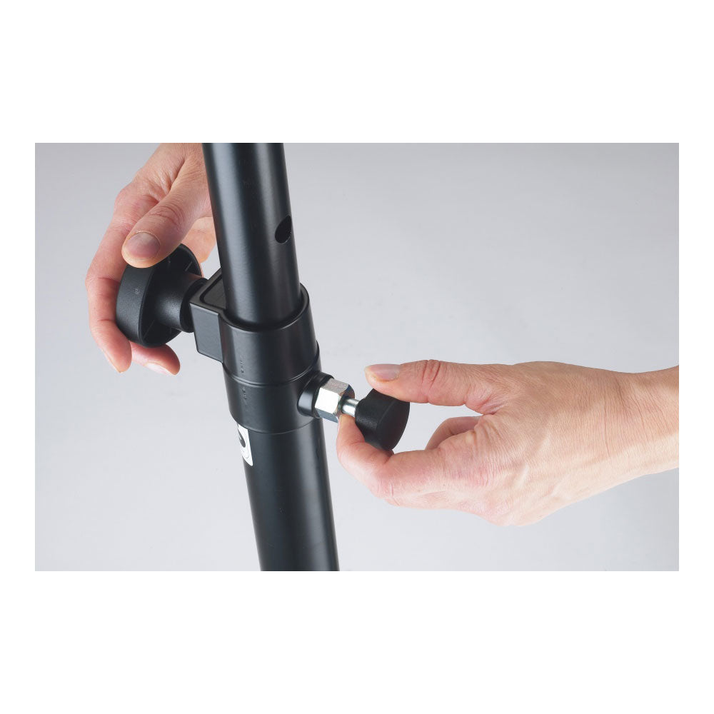 K + M 26737 Round Base Live Speaker Stand with Ring Lock (Black)