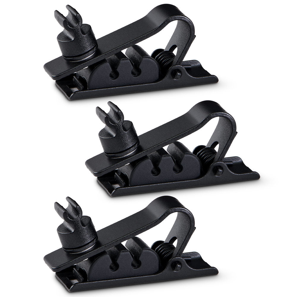 Shure RPMDL4STC Single Tie Clip for DL4 Lavalier (Black / Set of 3)