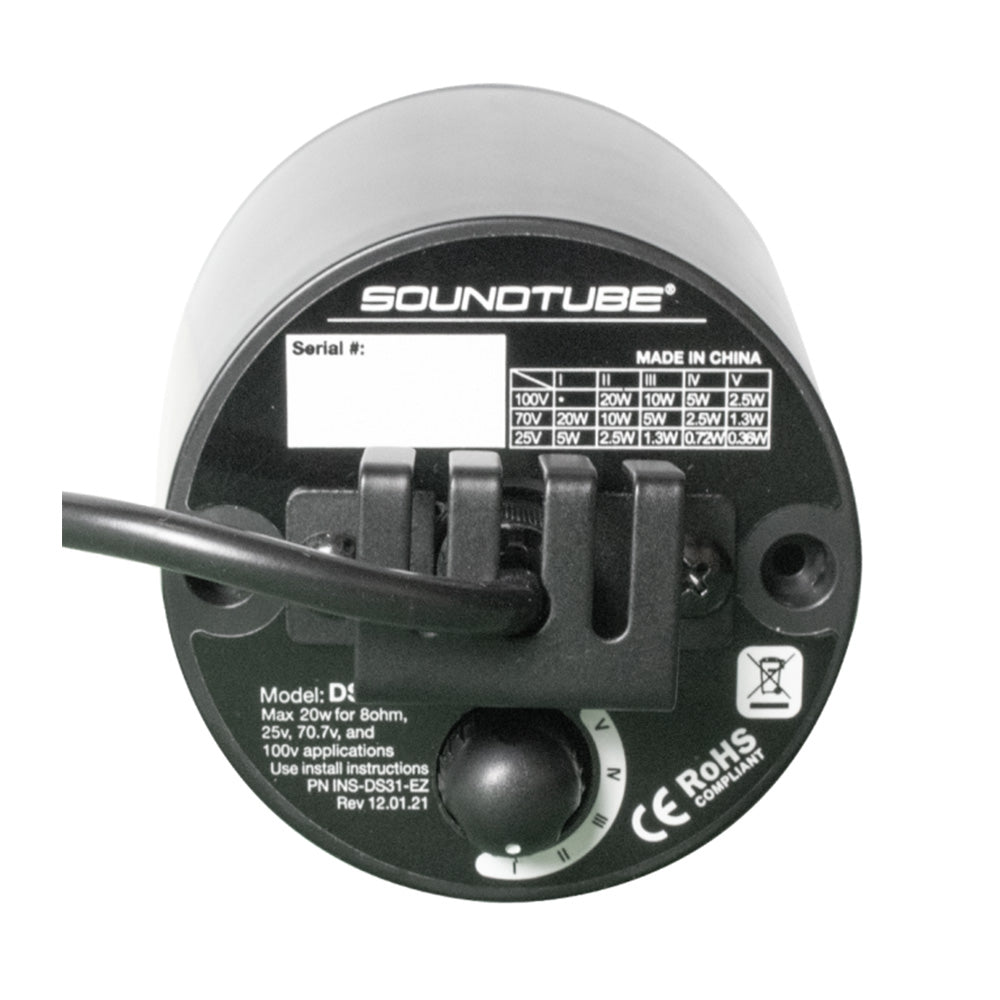 Soundtube DS31-EZ-CS-BK - Cylindrical Sleeve Hanging Loudspeaker (Black)
