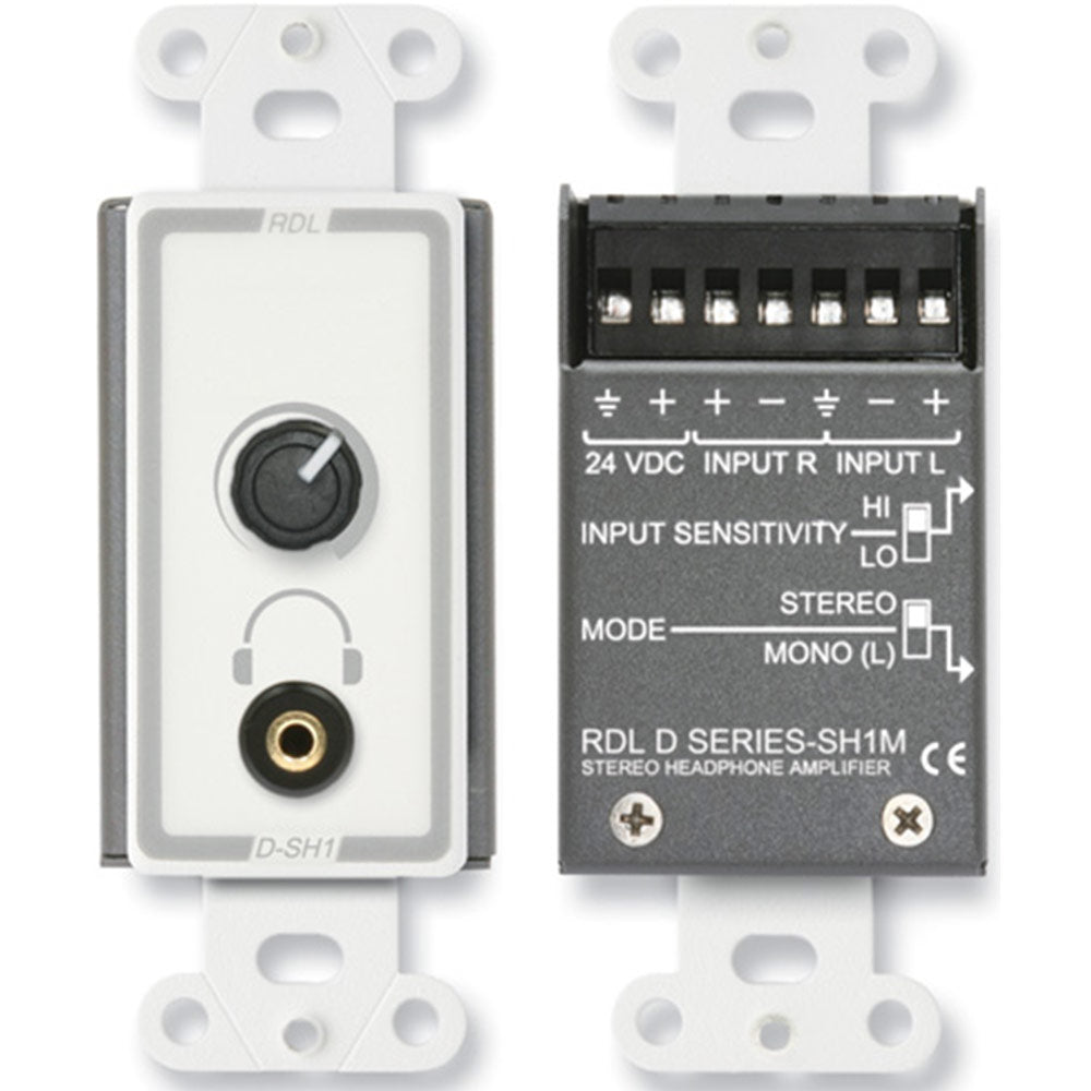 RDL D-SH1M Stereo Headphone Amplifier - Decora panel with user level control