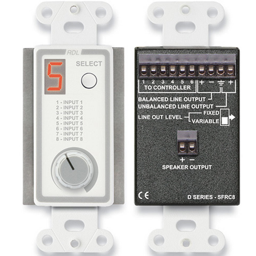 RDL D-SFRC8 Room Control Station for SourceFlex System (White)