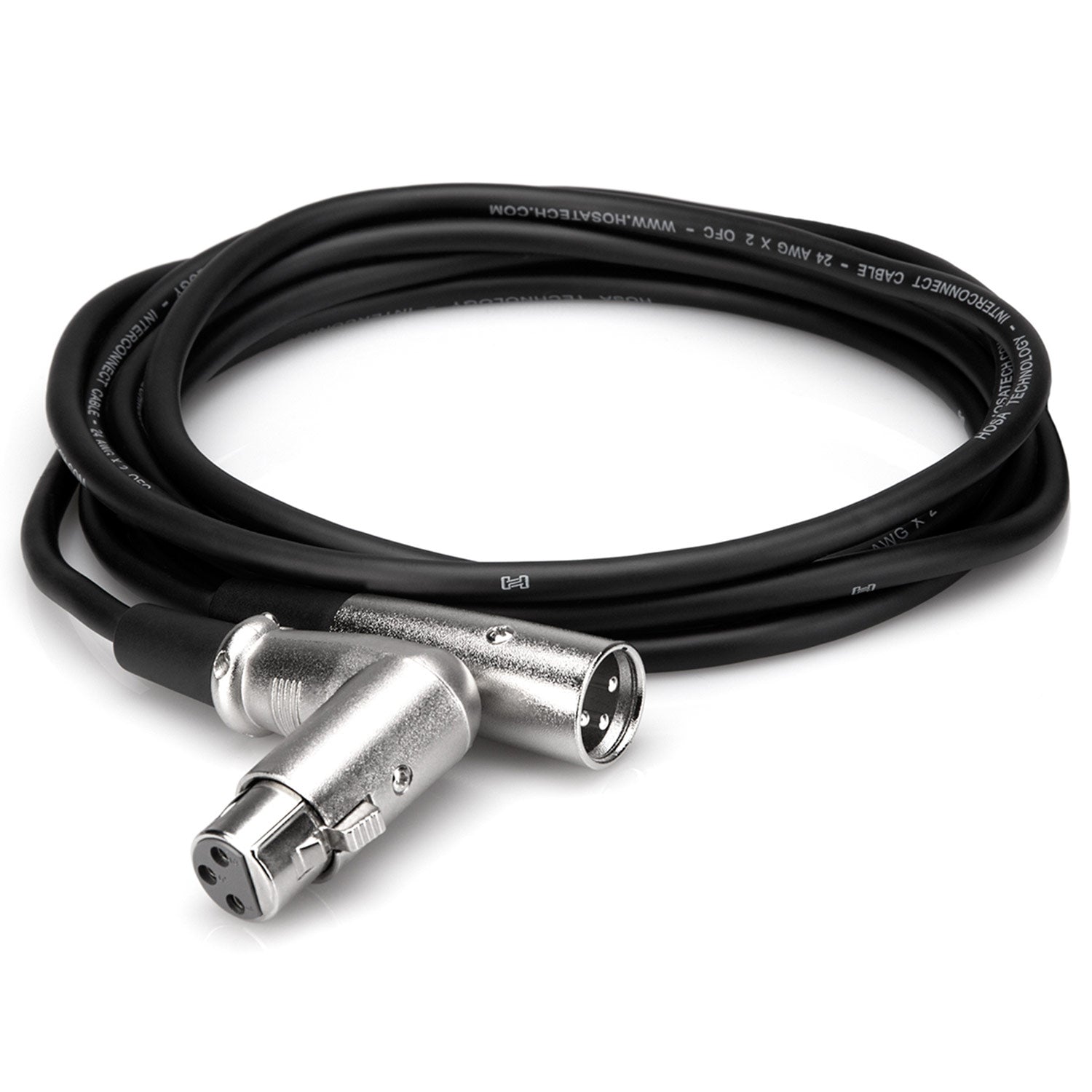 Hosa XFF-115 3-Pin XLR Male to Right-Angle XLR Female Balanced Interconnect Cable - 15 Feet