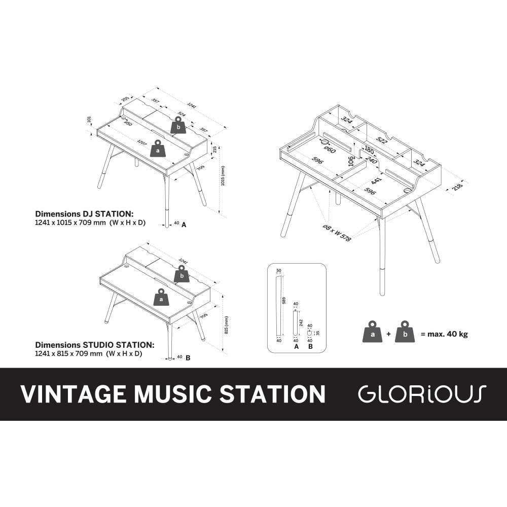 Glorious Vintage Music Station - Combo DJ and Production Desk