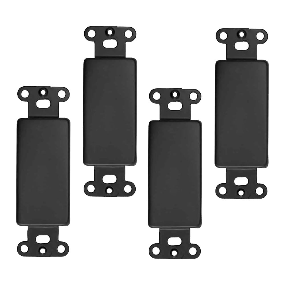 Lowell DBB-4 Blank Black Decora Plates for Lowell Rack Panels (4 Pack)