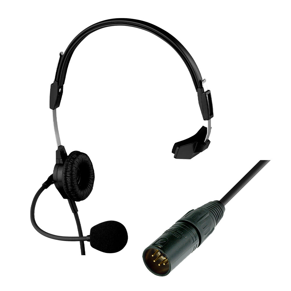RTS PH-88 - Single-Sided Lightweight Intercom Headset (A5M Connector / Straight Cable)