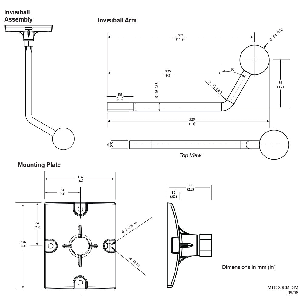 JBL MTC-30CM-WH - Ceiling Mount Bracket for Control 30 (White)